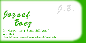 jozsef bocz business card